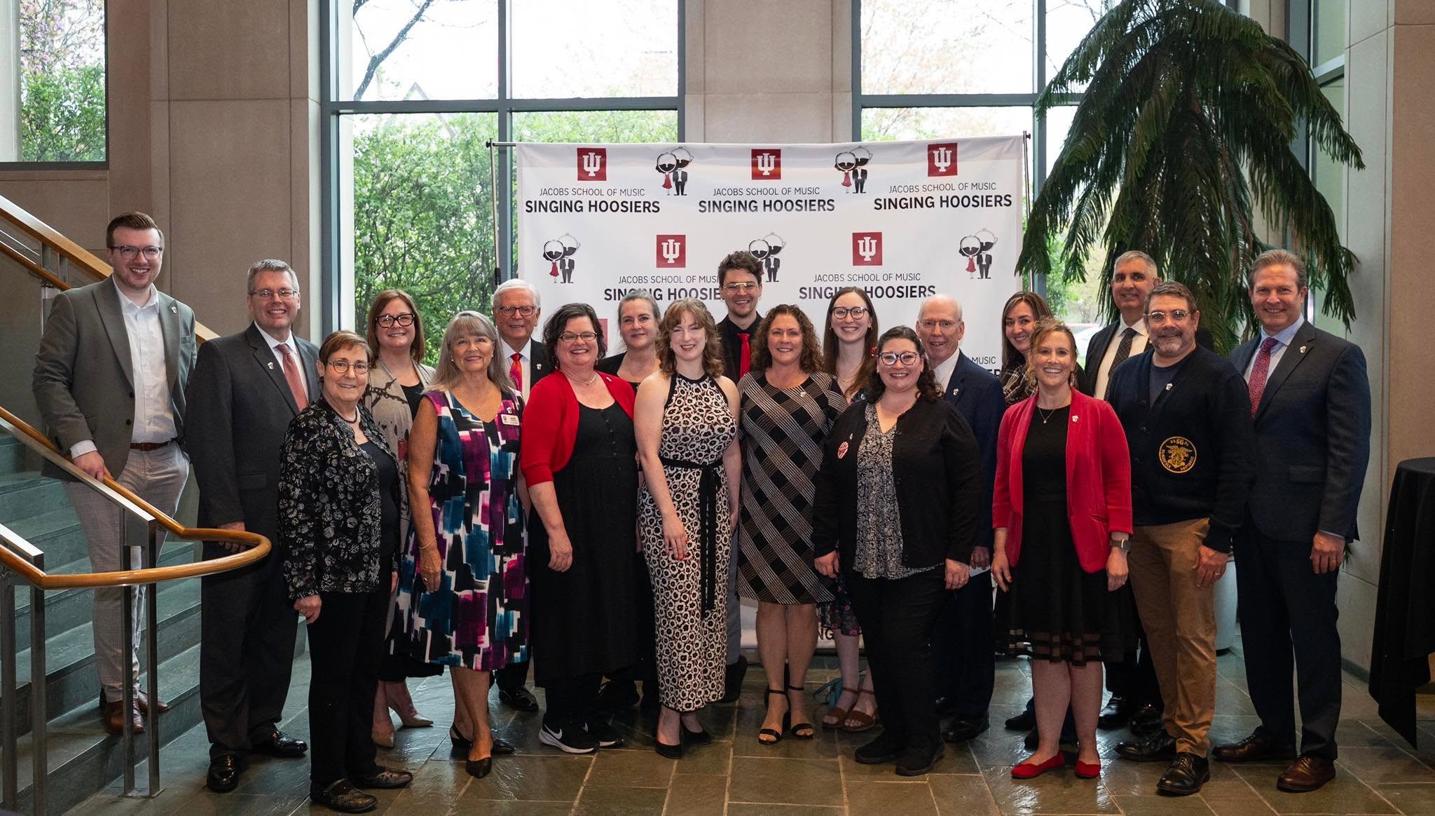 Andrew with the Singing Hoosiers Alumni Council and university leaders